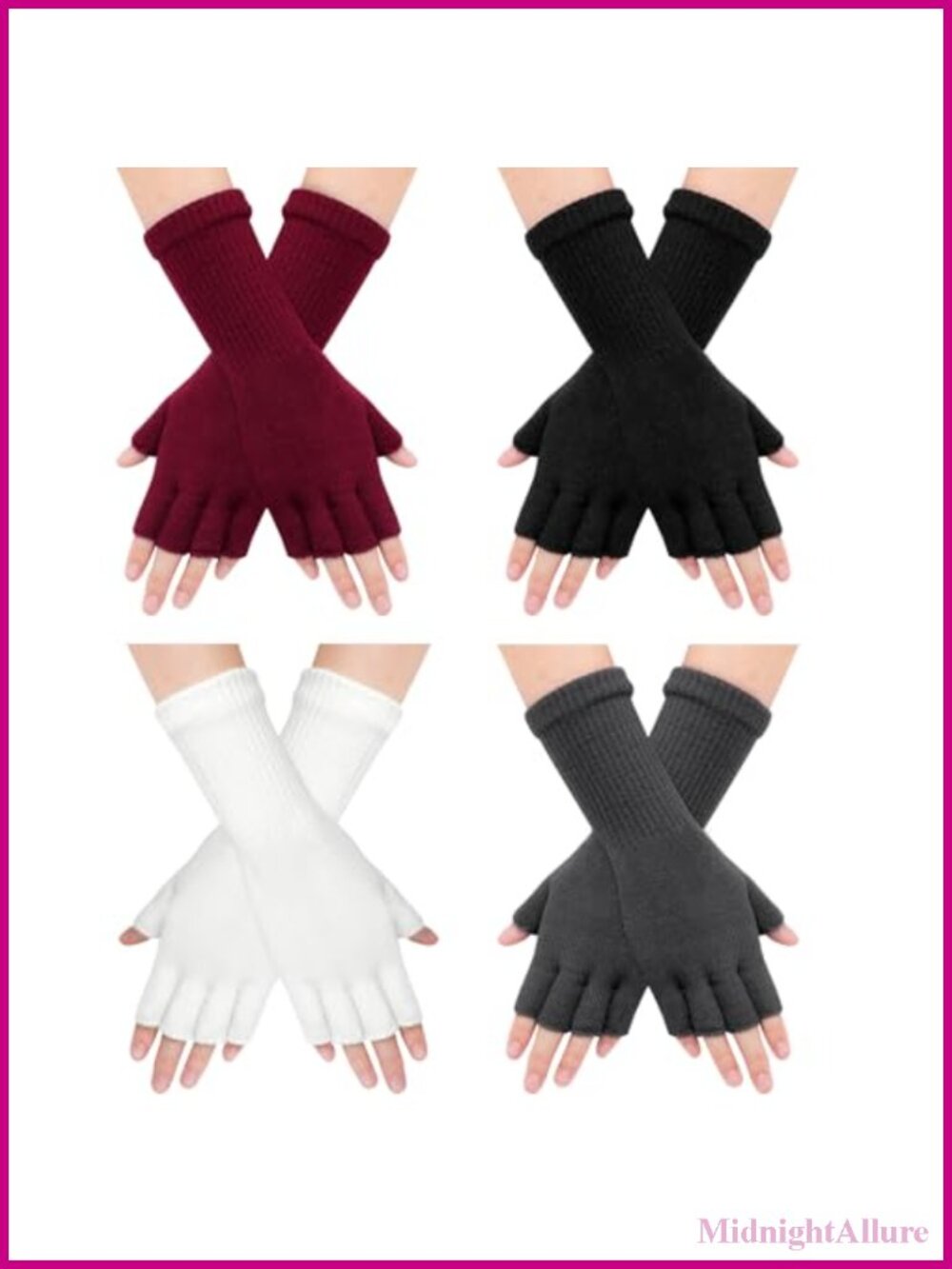 Fingerless Gloves Half Finger Winter Gloves Acrylic Warm Women